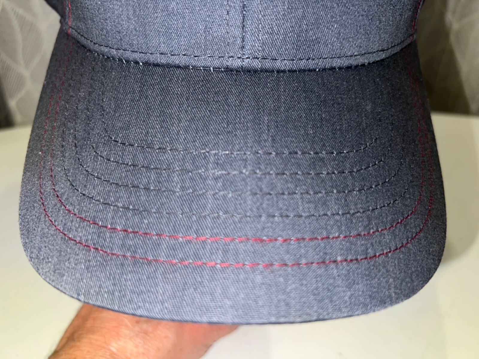 Making Our Mark White Embroidered Gray Cotton Hat Cap Hook Loop Adj EUC