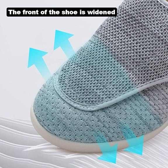 Men’s Wide Diabetic Shoes Adjustable Closure Pain Relief Shoes for Swollen Fee