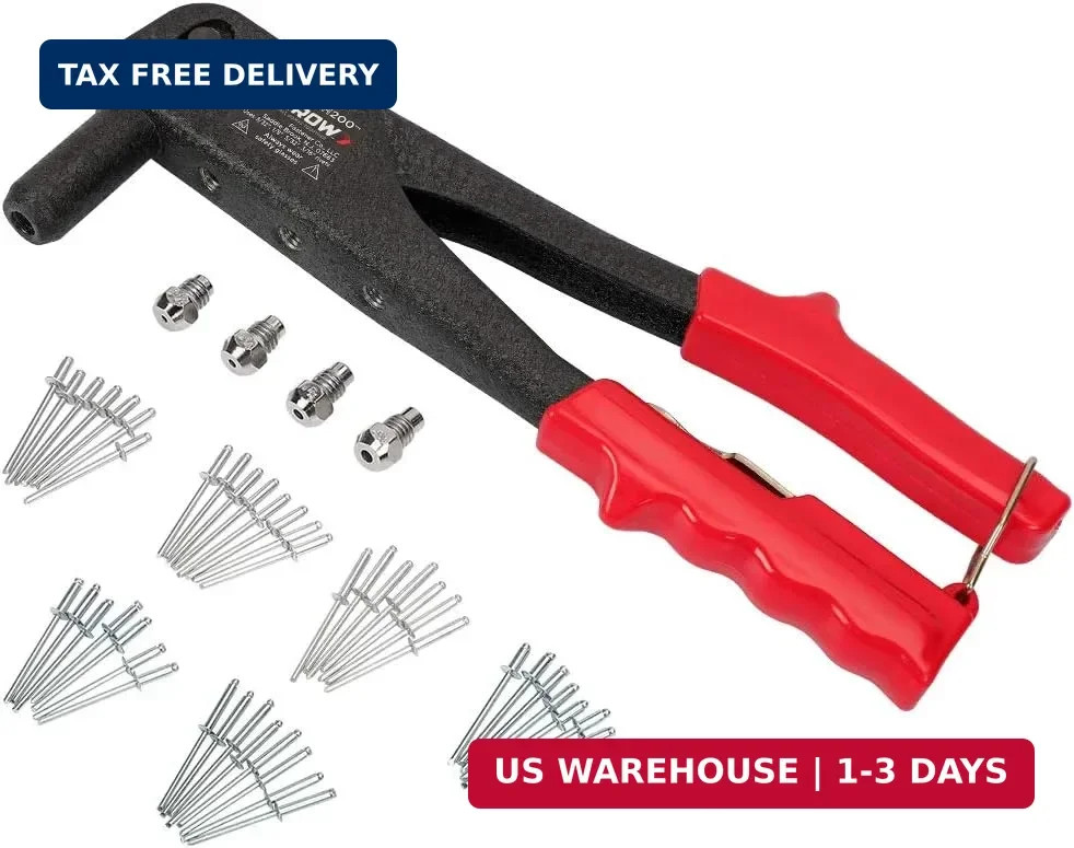 Arrow Heavy Duty Riveter Kit with Assorted 120 Rivets | Professional Pop Rivet G