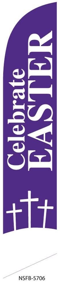 Celebrate Easter Church Feather Banner Swooper Flag, Replacement Flag Only