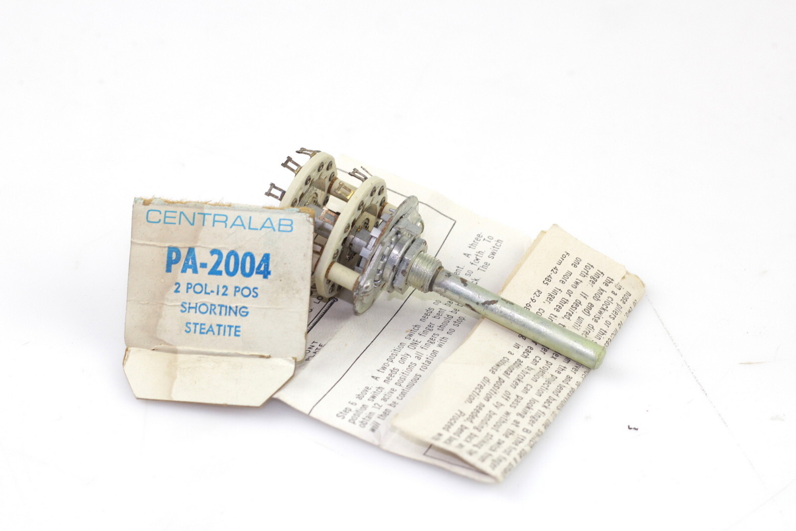 LOT OF 3 Centralab PA-2004 Shorting Steatite Rotary Switch - 2 Pole - 12 Positio