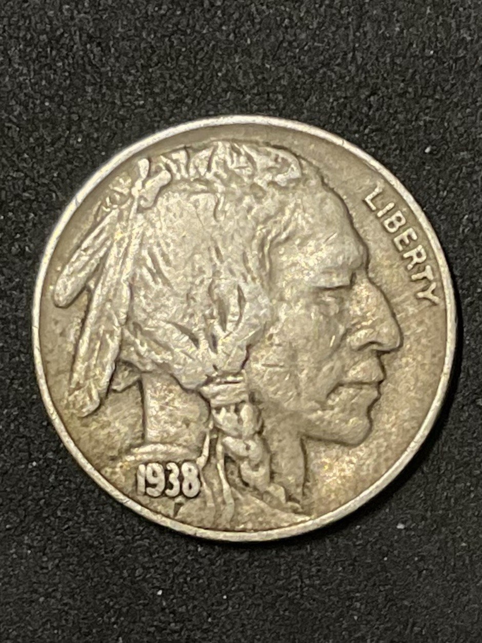 1938D Buffalo Nickel US Five Cent Coin Free Shipping