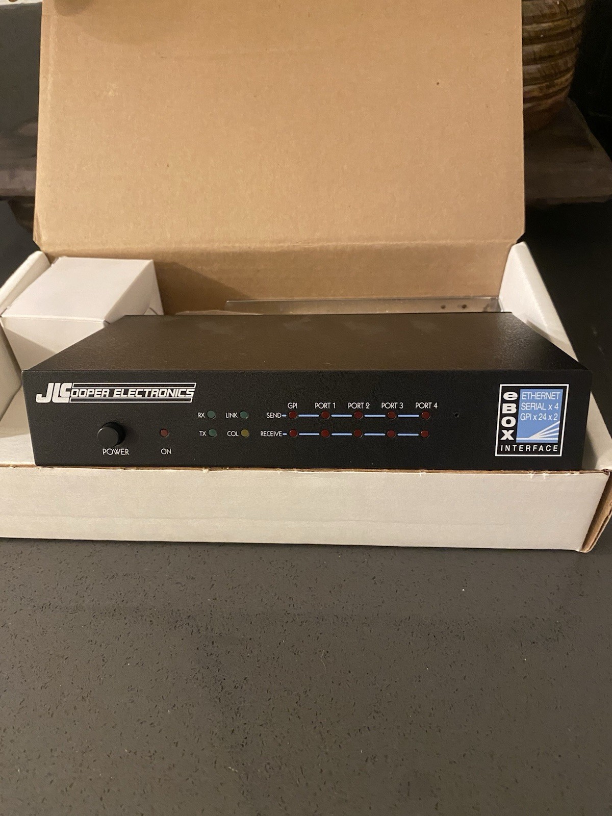 Jl Cooper E-Box Quad RS-232/422 GPI Hardware Interface 10/100 Base-T