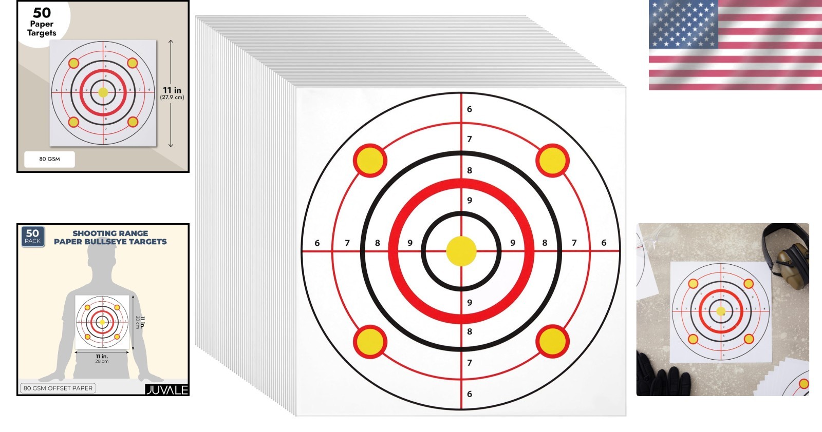 50 Pack Paper Shooting Targets for Range - Paper Targets for Hunting, Archery