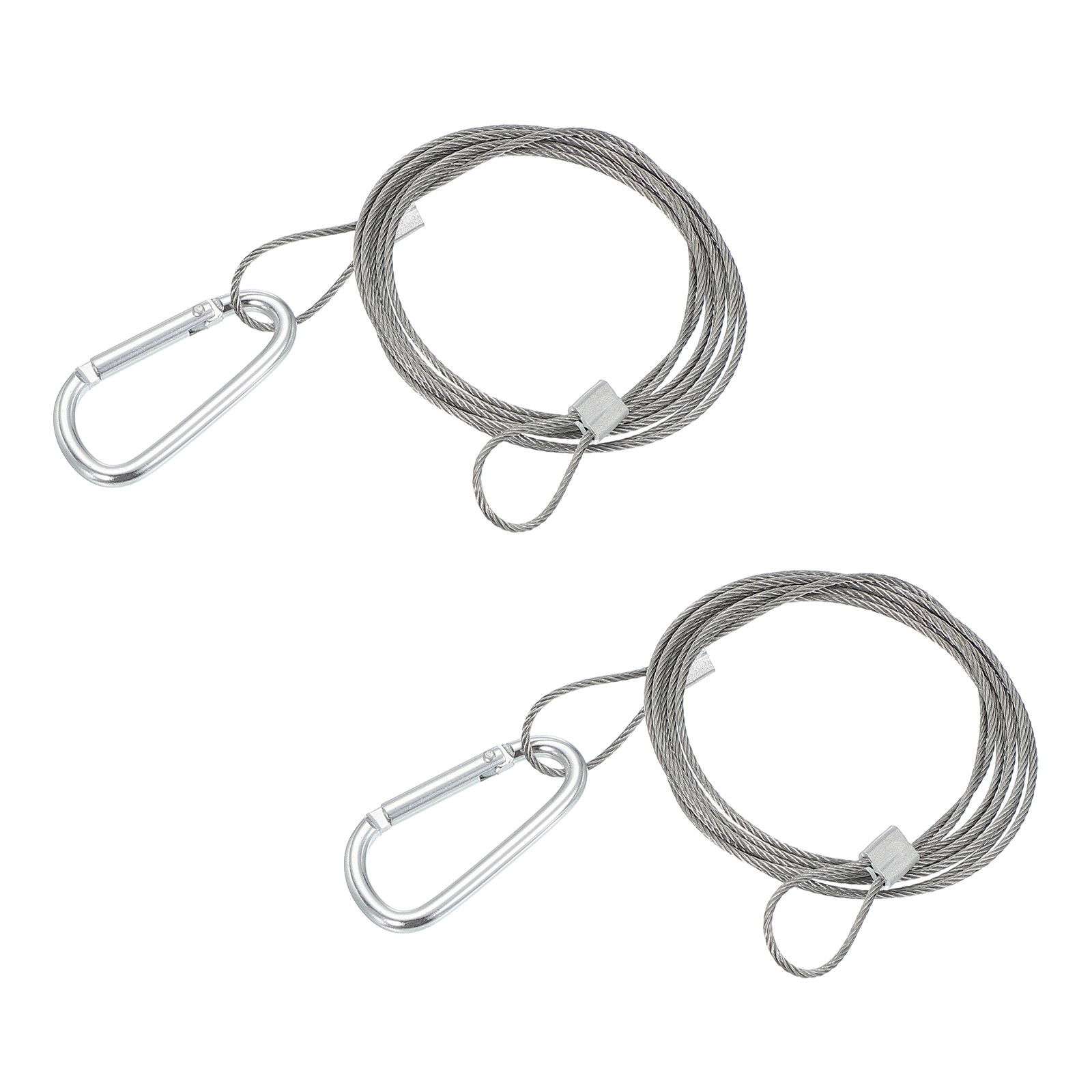 6 Inch Safety Cable Lock, 1/16'' Stainless Steel Cable with Loops Pack of 2