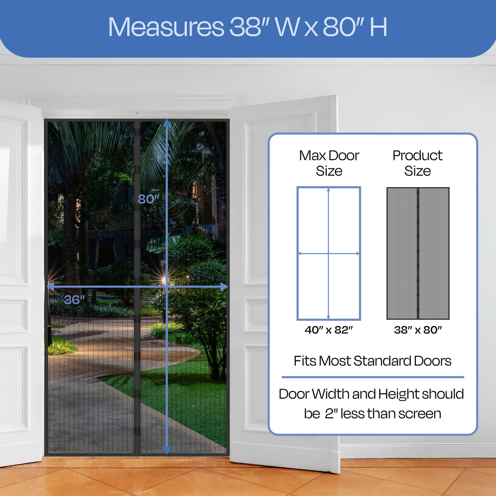 Magnetic Screen Door Curtains - Mesh with 18 Heavy-Duty Magnets for Automatic...
