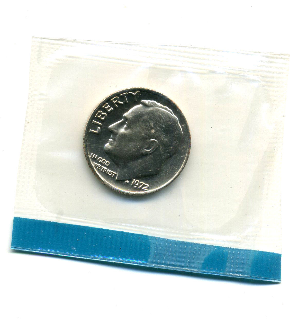 1972 P GEM BU ROOSEVELT DIME UNCIRCULATED US GOVERNMENT SEALED US COIN #3719