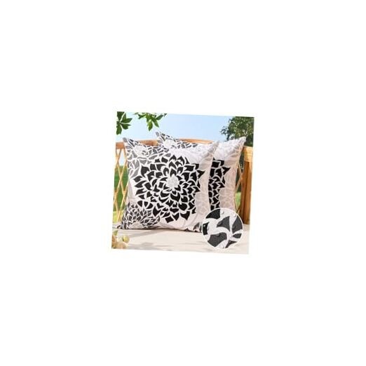 Outdoor Pillow Covers 18x18 Set of 2 Black 18" x 18" (Pack of 2) Black Grey