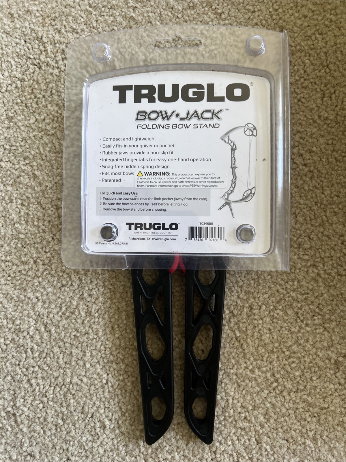 TruGlo Bow Jack Folding Stand Lightweight Portable Bow Support for Archery