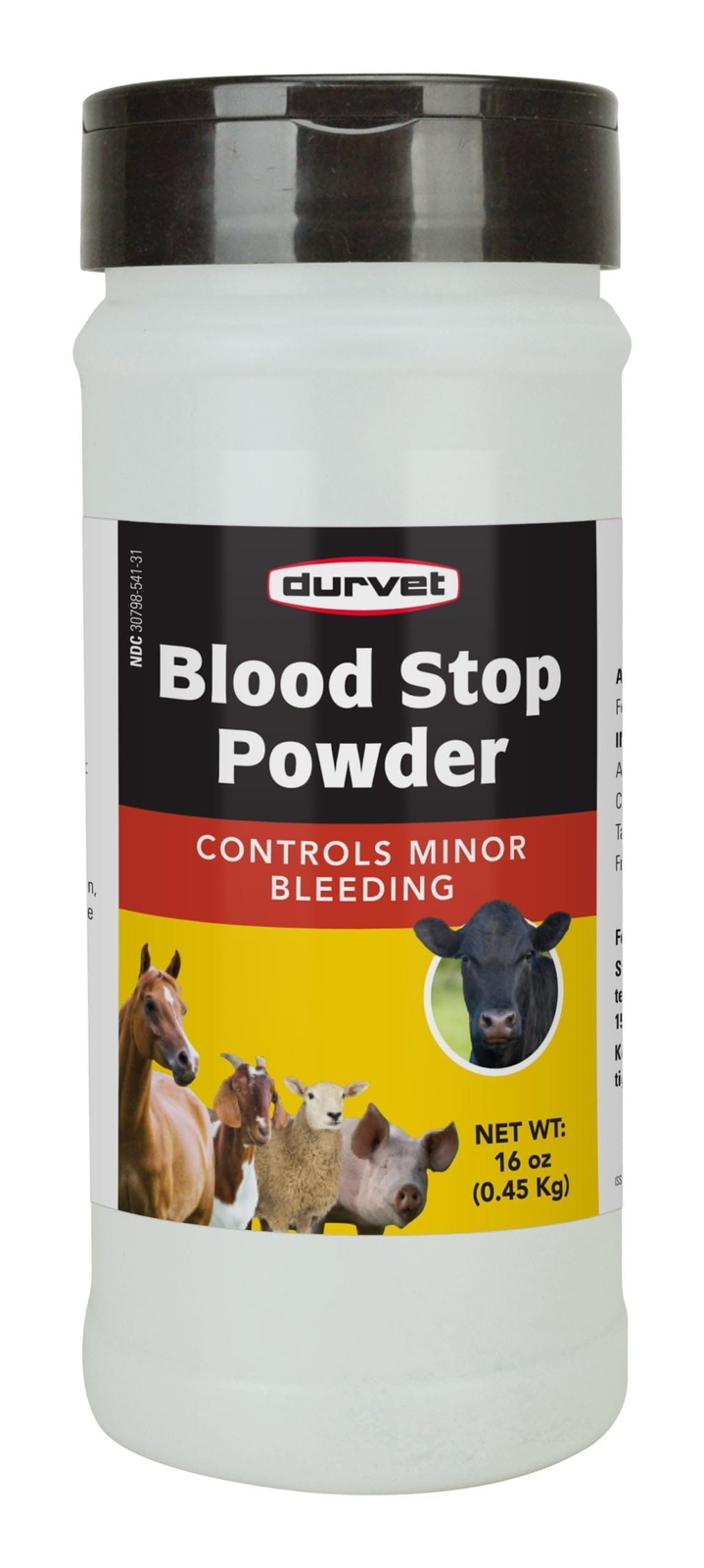 Durvet Blood Stop Powder 16oz Effective Blood Coagulant for Severe Bleeding