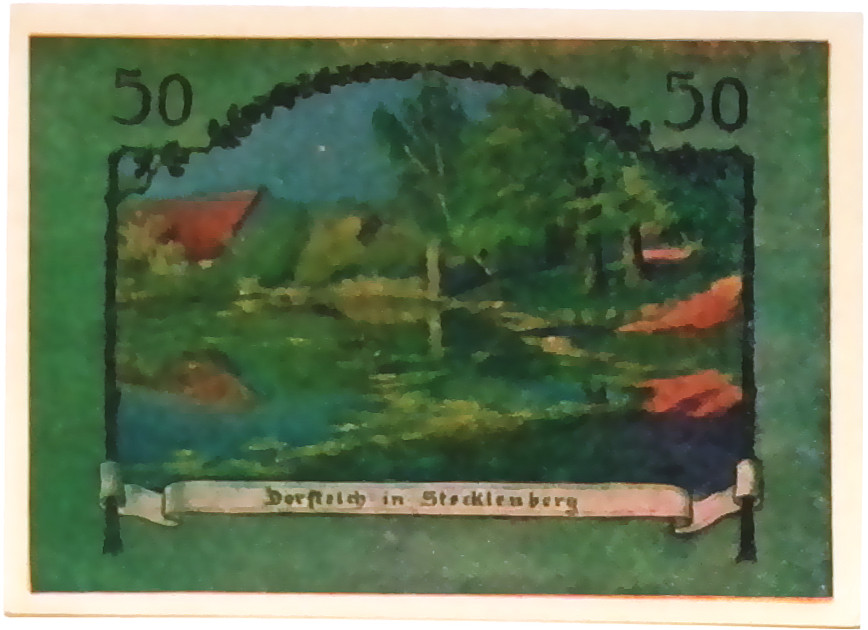 1921 Germany STECKLENBERG 50  Pnennig  Notgeld / Banknote