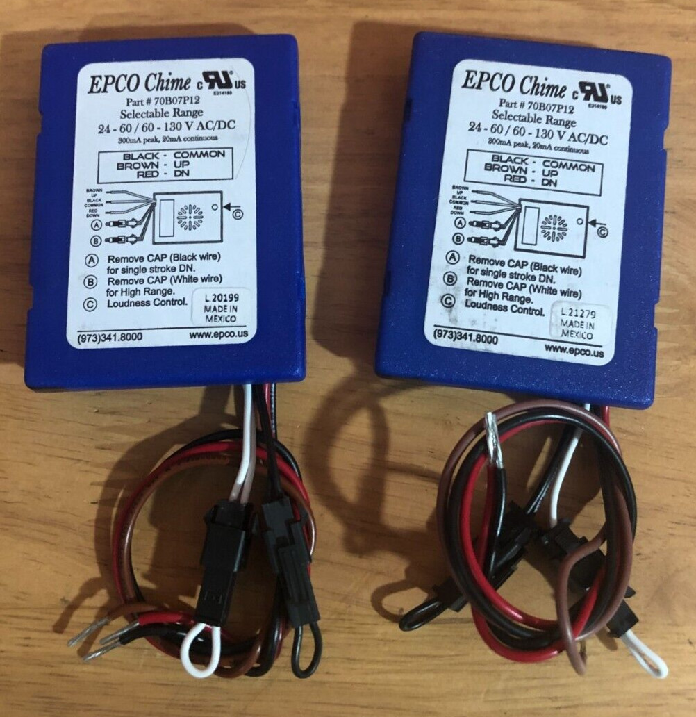 2-Elevator Products Corp EPC0 Electronic Chimes #70B07P12 Selectable Range NEW