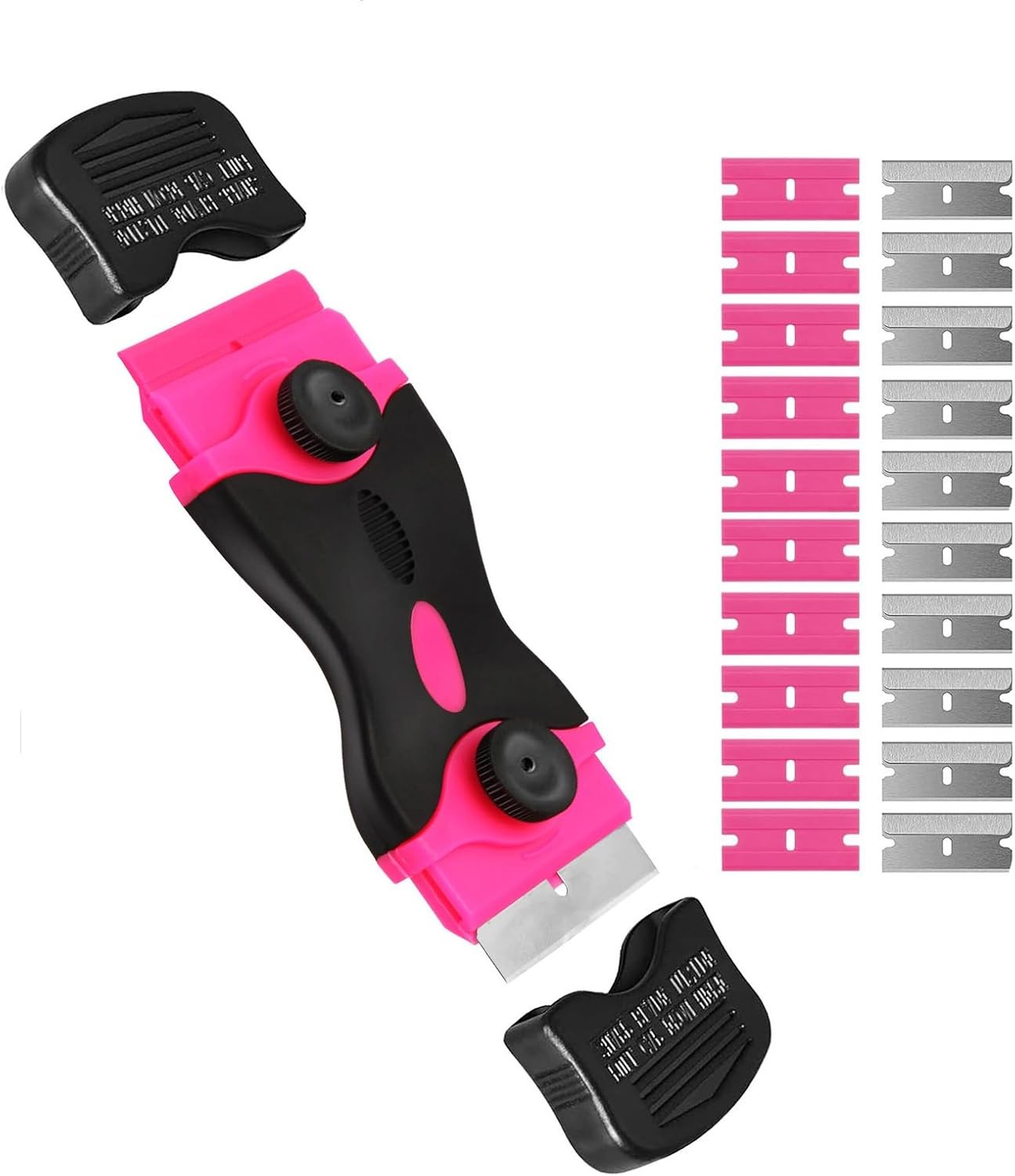 Razor Blade Scraper Tool, Cleaning Scraper Tool with 20Pcs Metal & Plastic Razor
