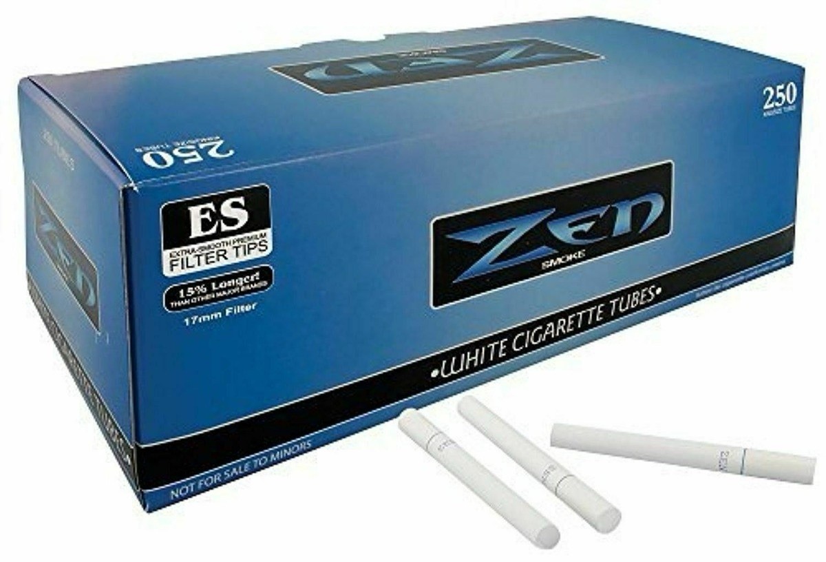Zen White Light Blue King Size tubes 250ct Box -40 Boxes - Free Shipping