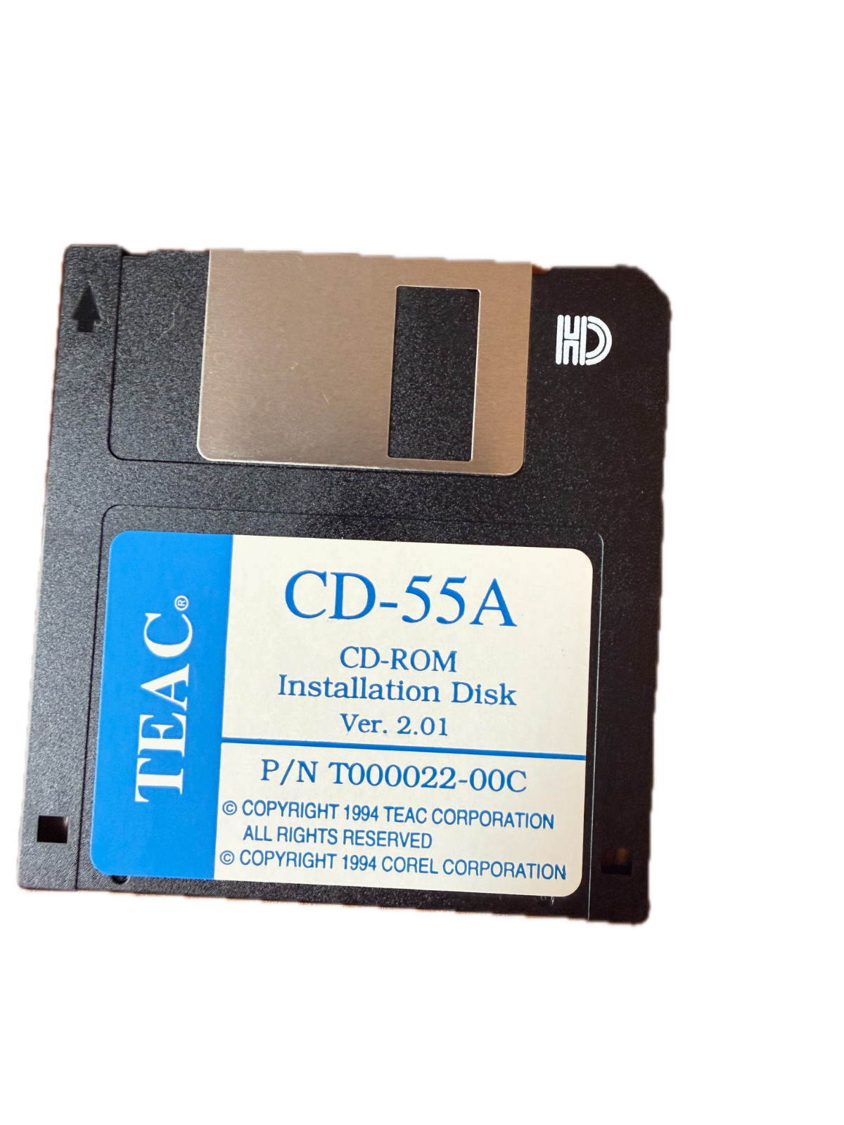 TEAC CD-55A CD-ROM 3.5” HD Floppy Installation Disk Ver 2.01 Vintage 1994