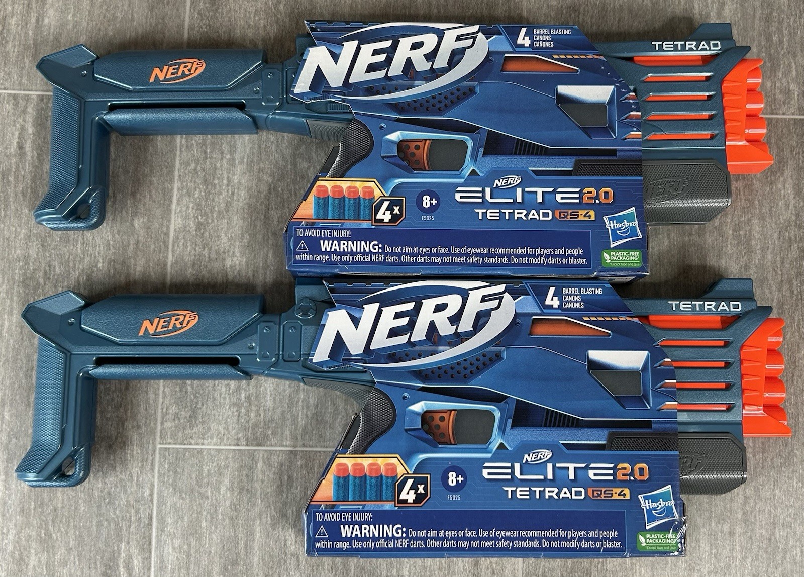 2 - Nerf Gun 4 Barrel Elite 2.0 TETRAD QS4 Foam Dart Blast Gun 4 Foam Darts