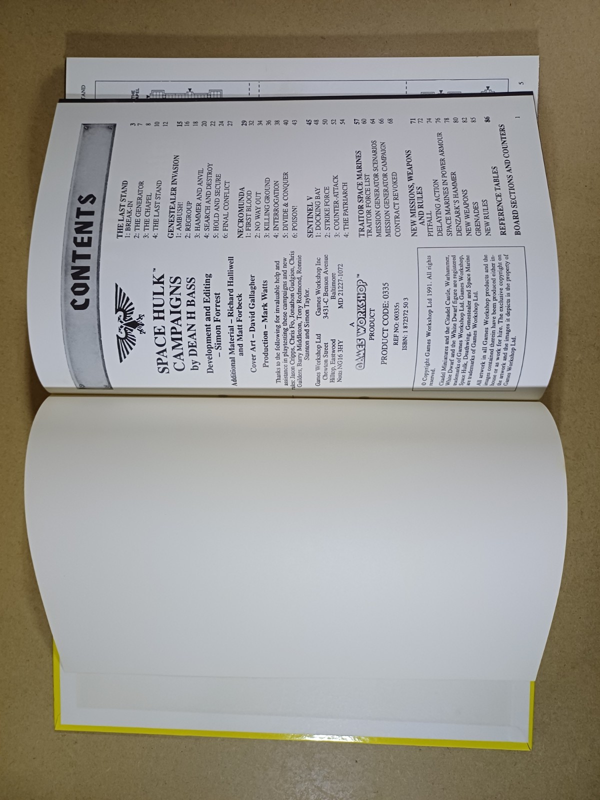 Games Workshop Space Hulk First Edition Campaigns Book - Hardback