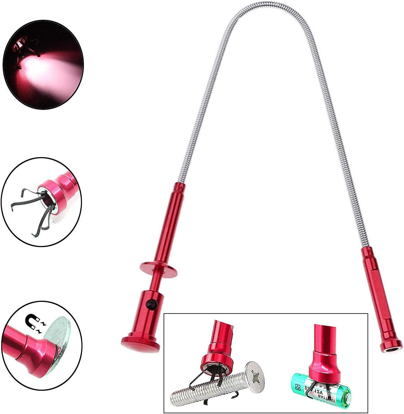 Flexible Grabber Claw Type Garbage Picker with LED Light arm Extension. Claw Gra