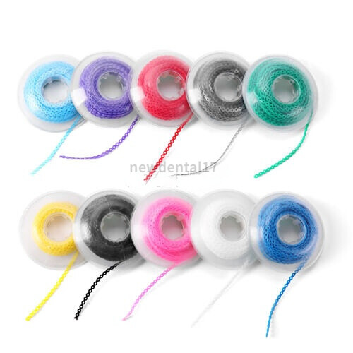 10PC Dental Orthodontic Elastic Rubber Power Chain Braces Bands Short/Long/Close
