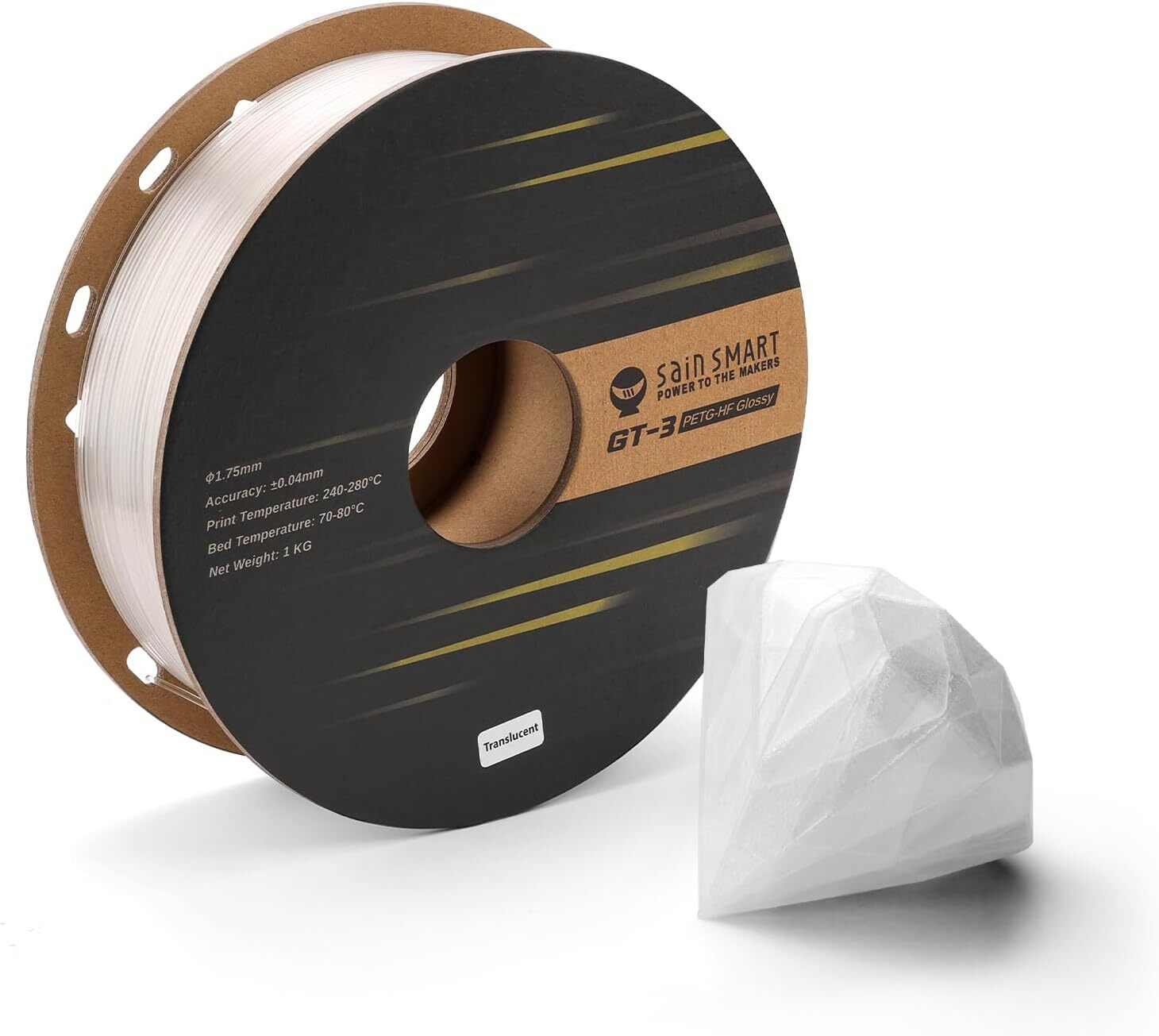 SainSmart Hyper Speed PETG Filament 1.75mm, Glossy High Toughness PETG
