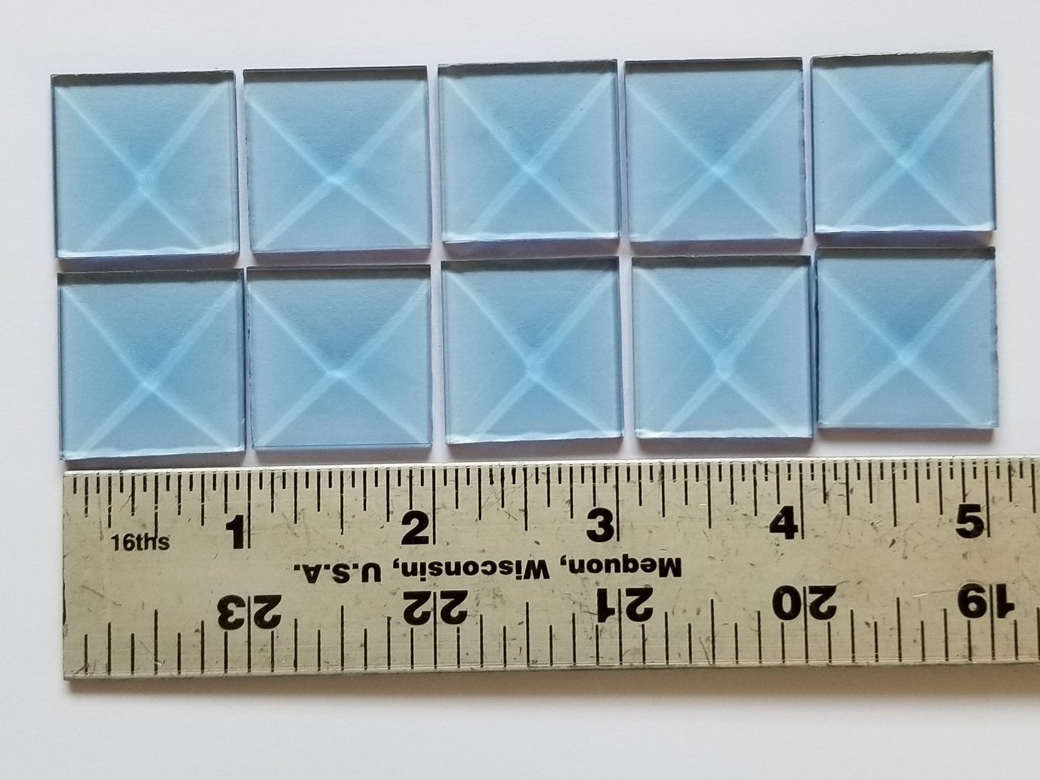 Light Blue Square Peaked Bevel 1" x 1" - Pack of 10