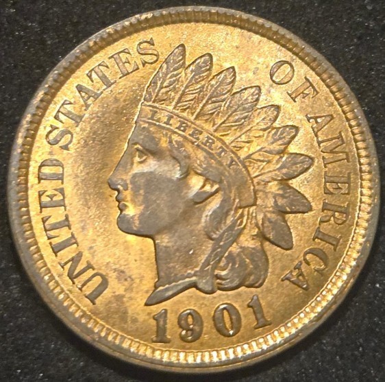1901 Indian Head Cent - Uncirculated RB - FLASHY COIN - FREE SHIPPING