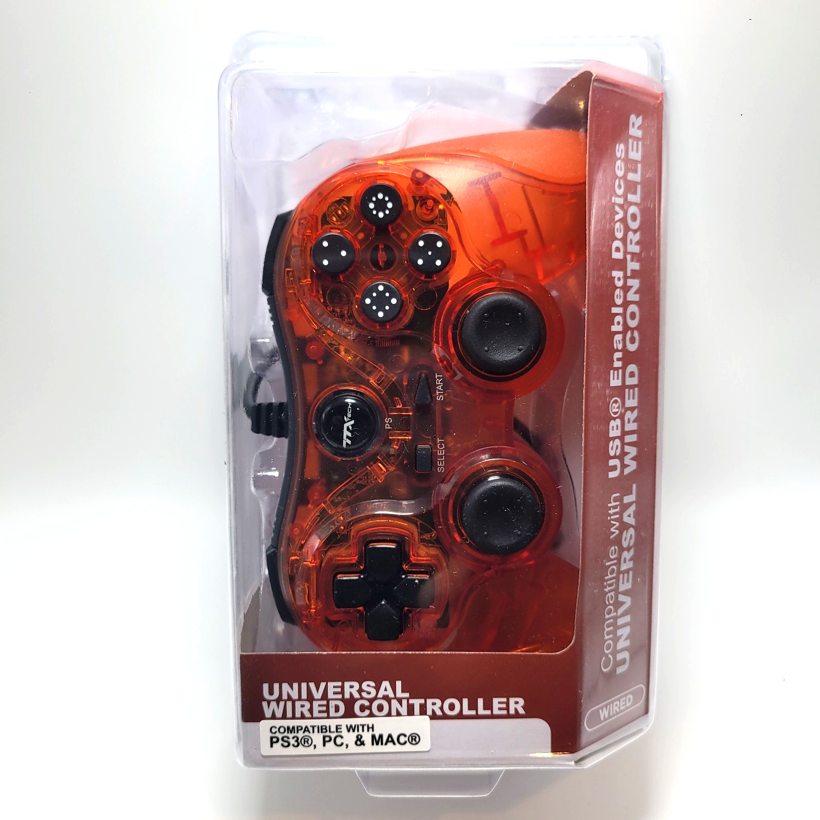 PlayStation 3 Wired Controller for PS3 / PC / USB by TTX Tech - Clear Red