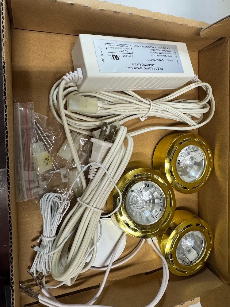 12V DIMMER KIT MAE3 BRASS WITH ELECTRONIC DIMMABLE TRANSFORMER MODEL: DIM60W-120