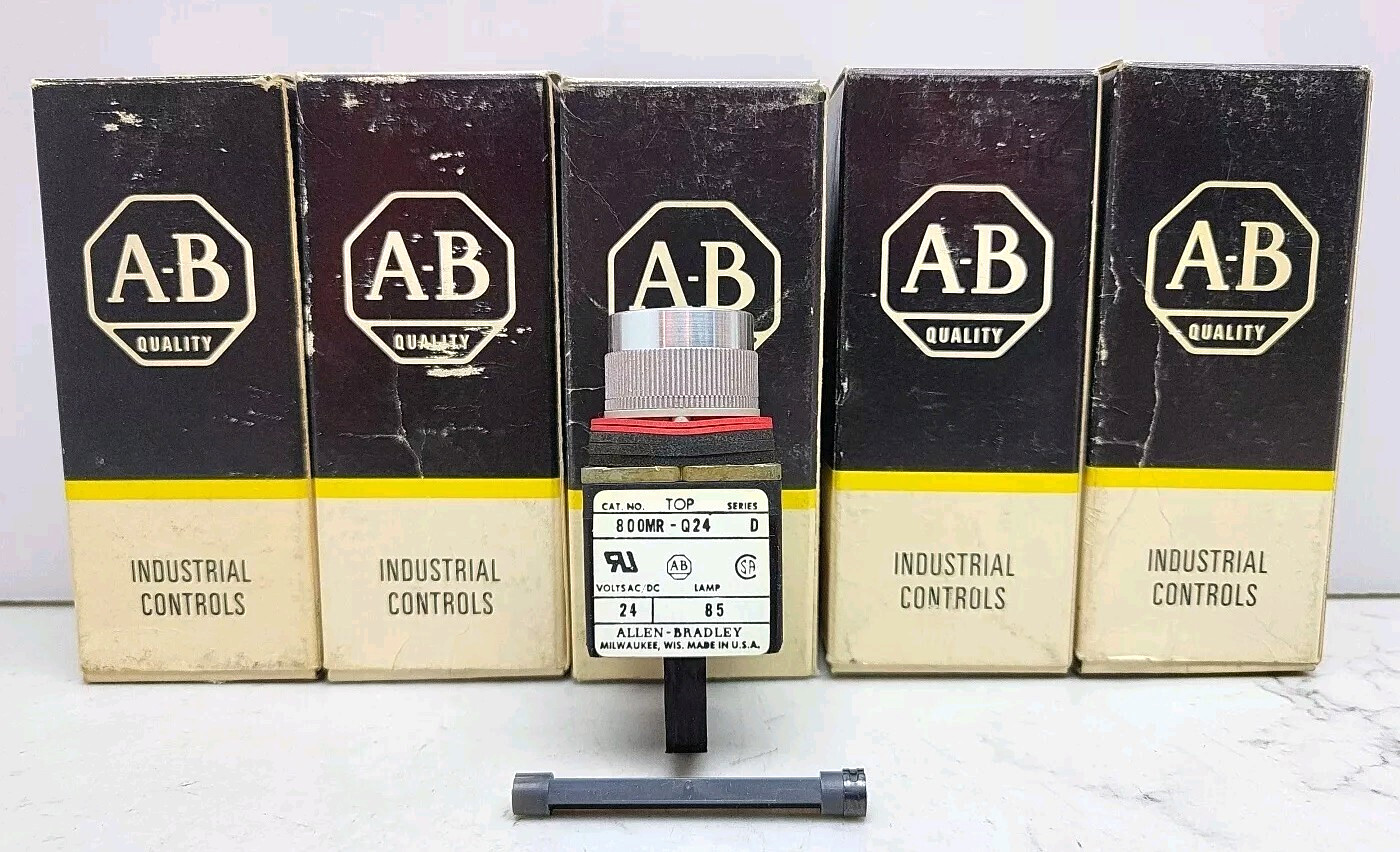 5 Pack Allen Bradley 800MR-Q24 Pilot Light 24V 85 Lamp Series D New See Pictures