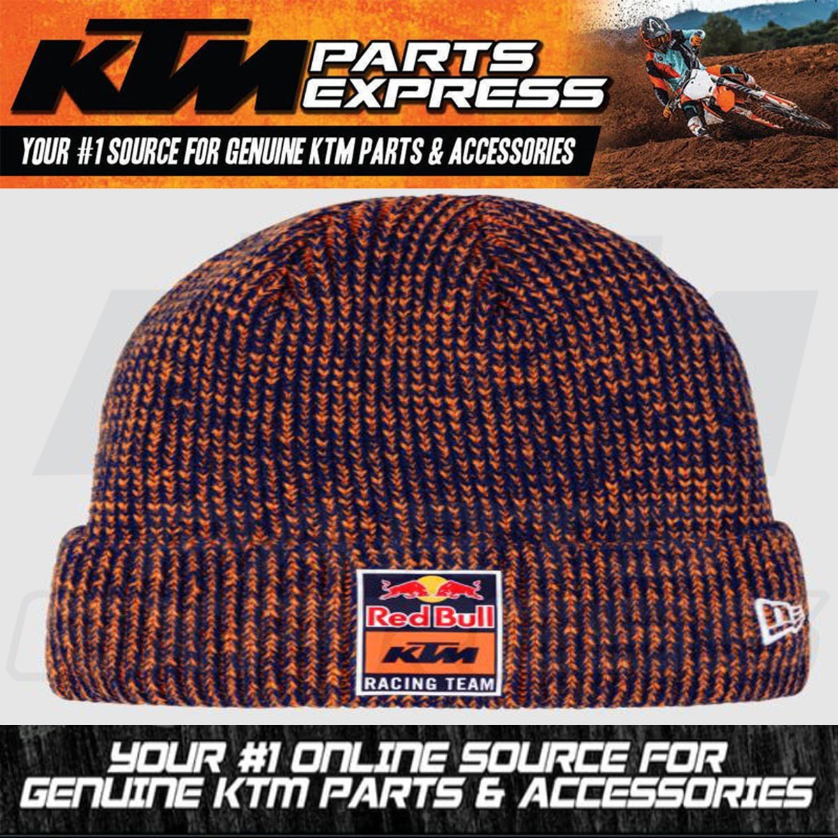 NEW KTM RED BULL LIFESTYLE COLLECTION GRID BEANIE NAVY/ORANGE 3RB250039900