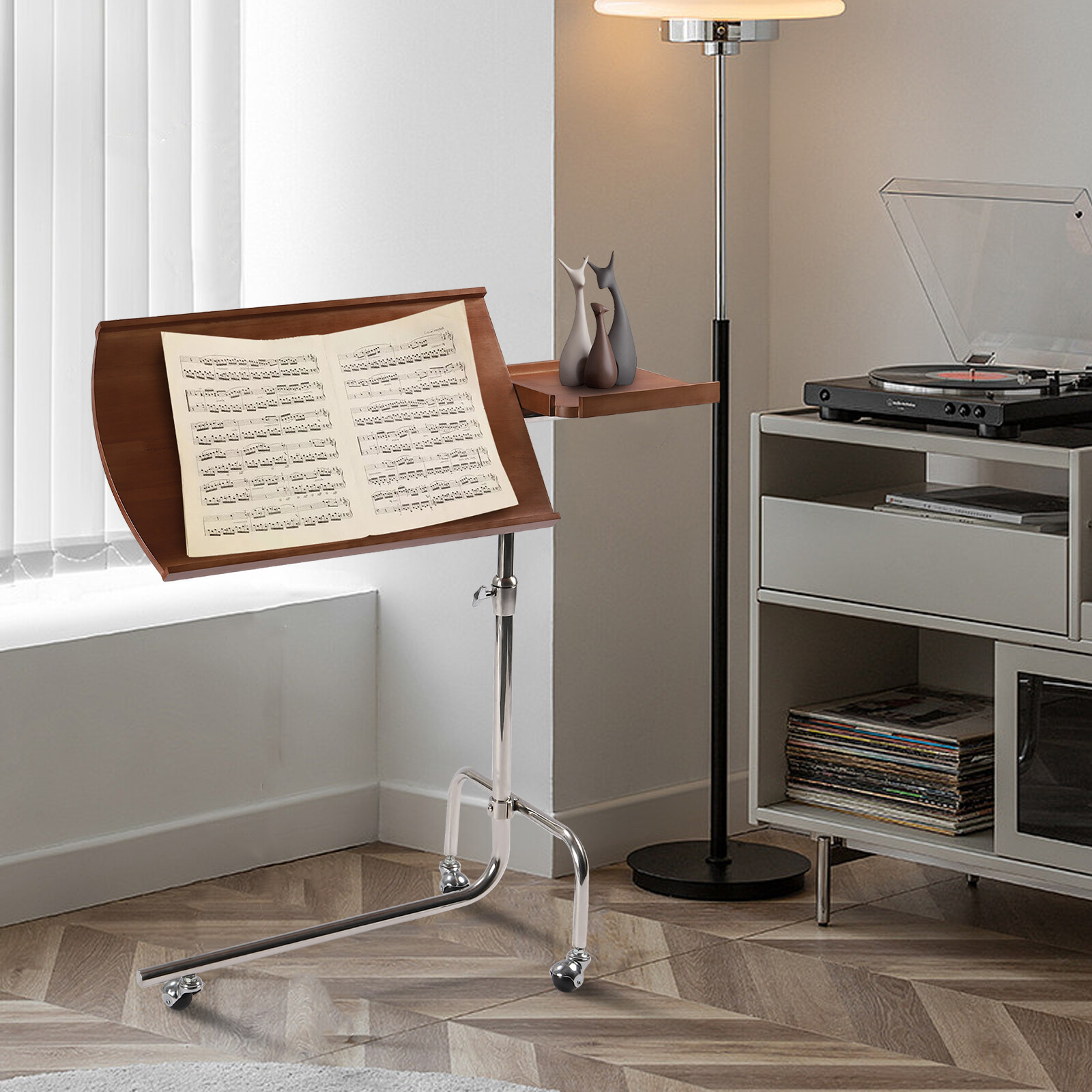 Angle Height Adjustable Rolling Laptop Desk Sofa Bed Tray Notebook Table Stand