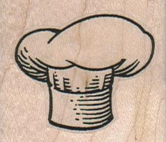 Chef's Hat 1 3/4 x 1 1/2" Mounted Rubber Stamp, Food and Drink Stamp