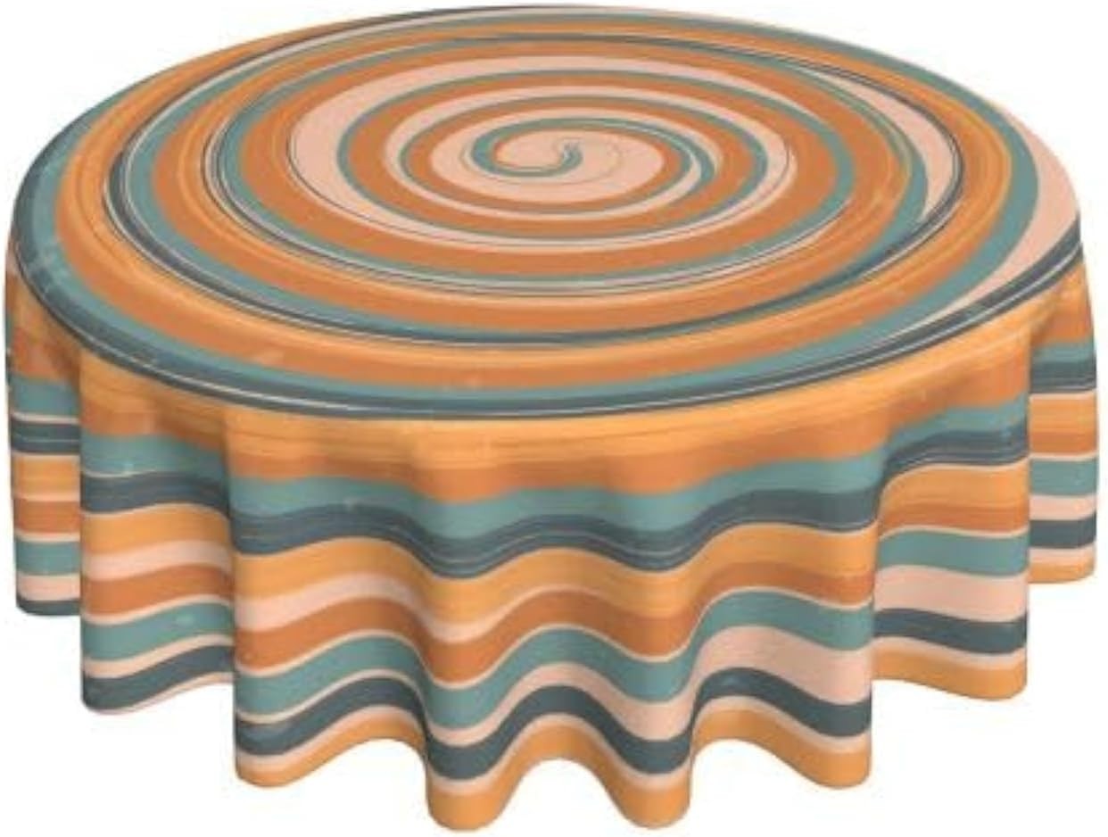 Boho Rainbow Abstract Modern Colorful Waterproof Picnic Patio Party Round Table