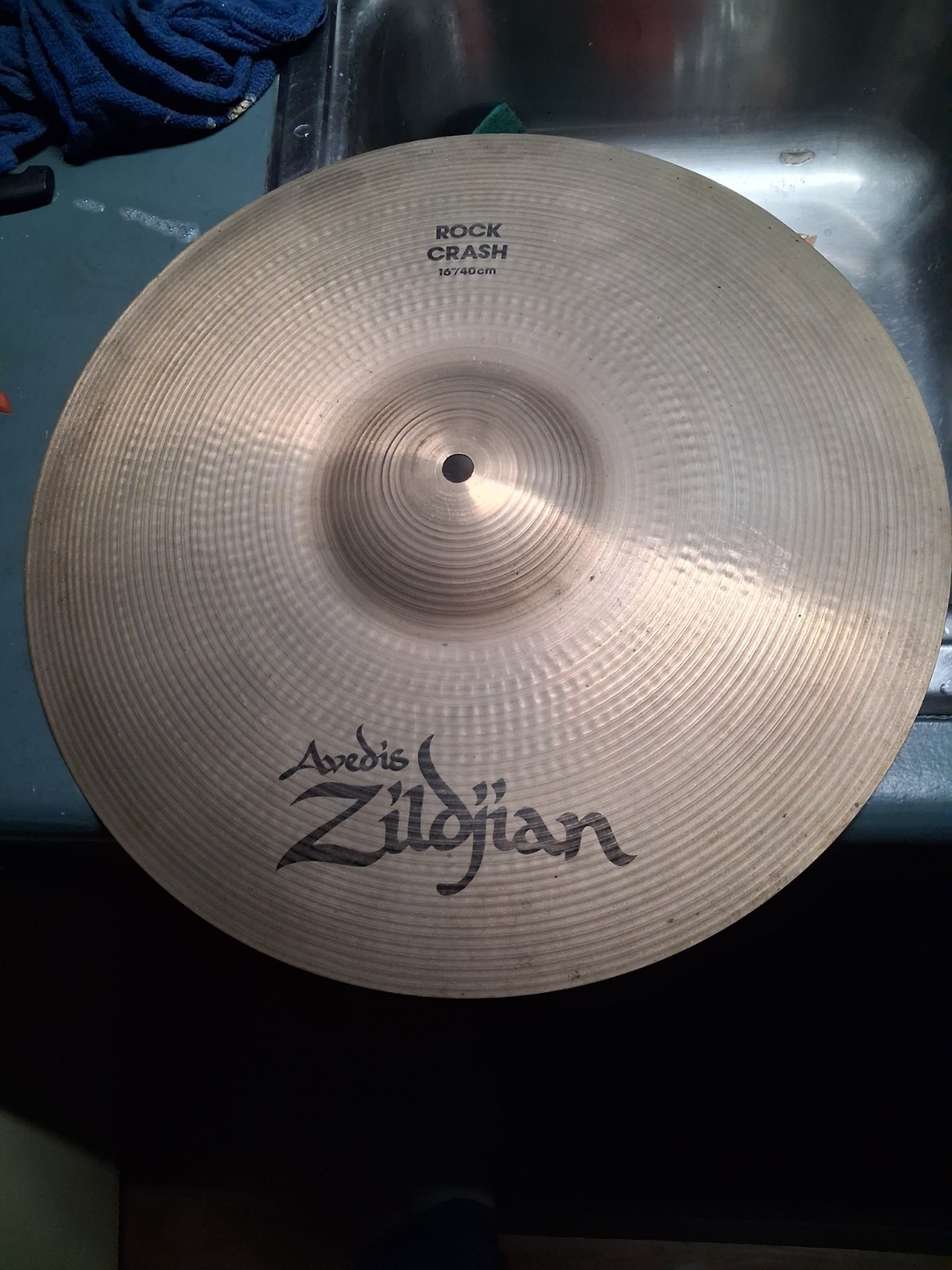 Vintage Ludwig Rock Cymbal - Rare Factory Stamping Error (Measures 14", Engraved