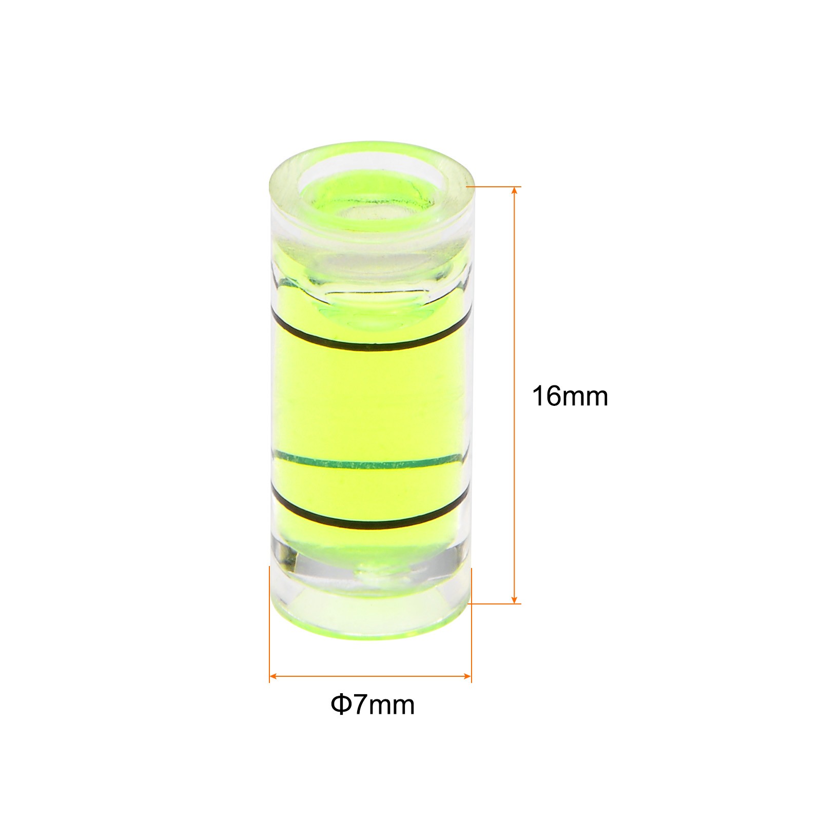 10pcs Small Cylindrical Bubble Level Vials 7x16mm Levels Measuring Tools
