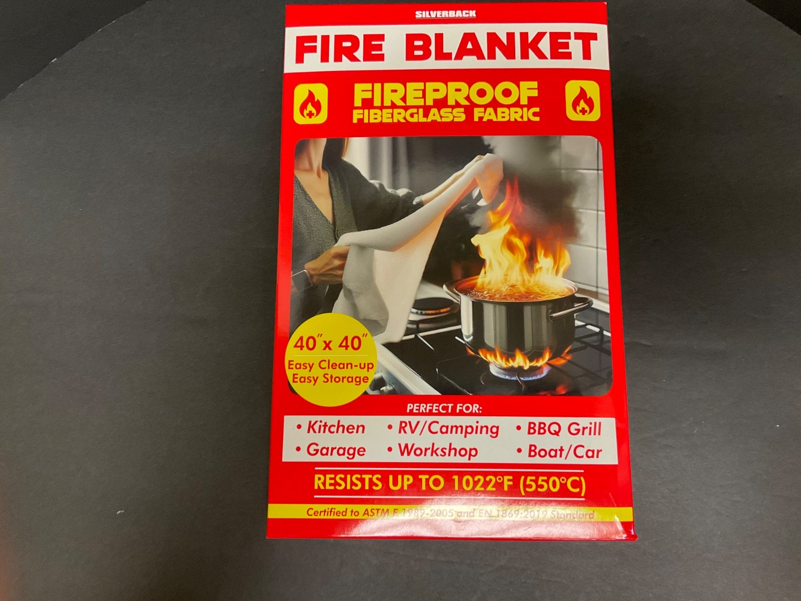 Silverback 40" X 40" Fireproof Fiberglass Fire Blanket