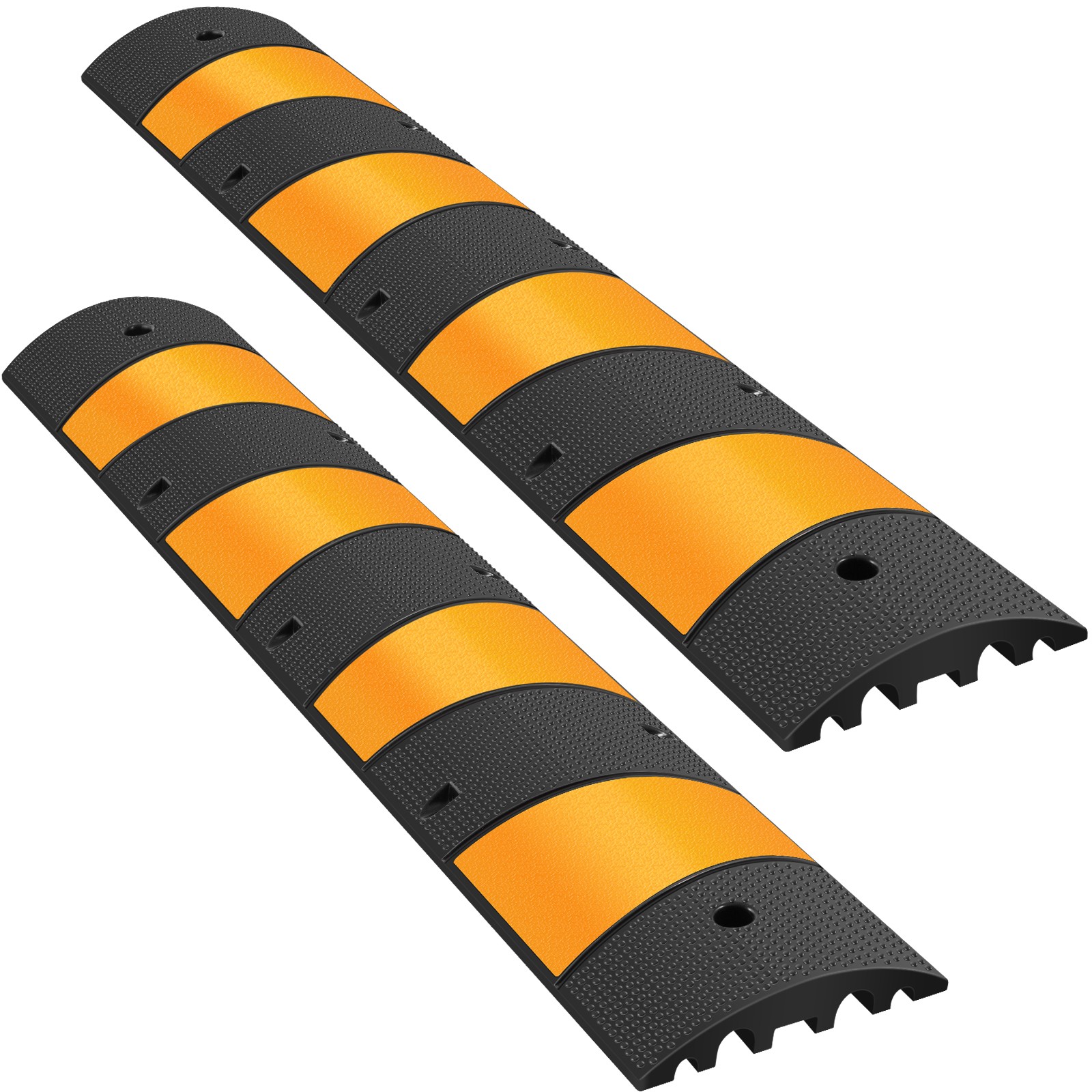 2pcs 6 Feet Rubber Driveway Modular Heavy Duty Speed Cable Protector Ramp