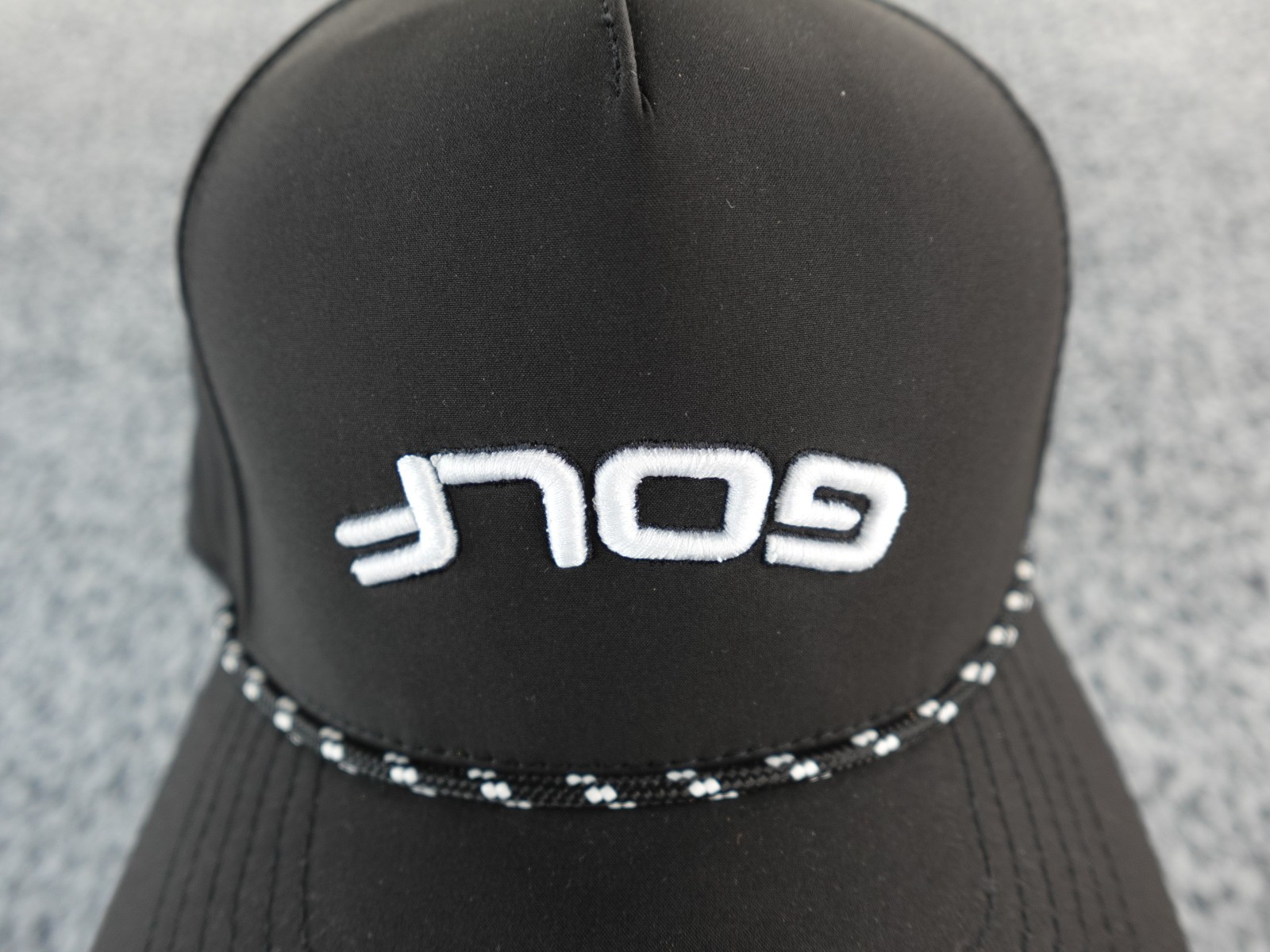 Outdoor Cap Black Golf Baseball Adjustable Cap Hat Upside Golf Logo