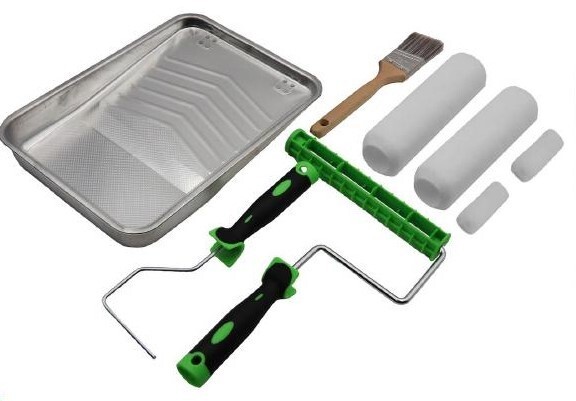 Grip 9pc Painting Tools Set Roller Brushes Paint Tray Liner Kit 27042