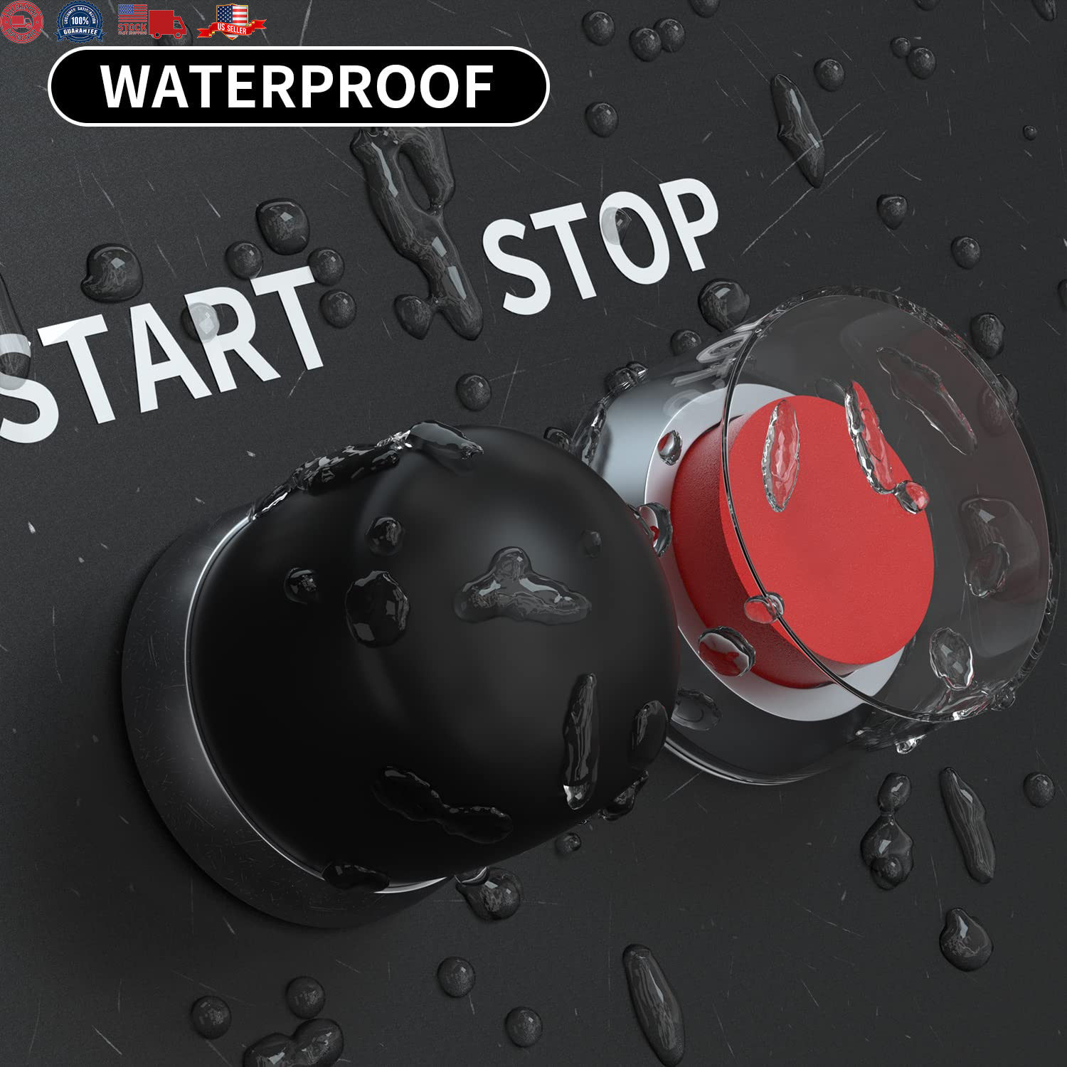 Daiertek Push Button Starter Switch 12V / 24V Waterproof Push Start Button