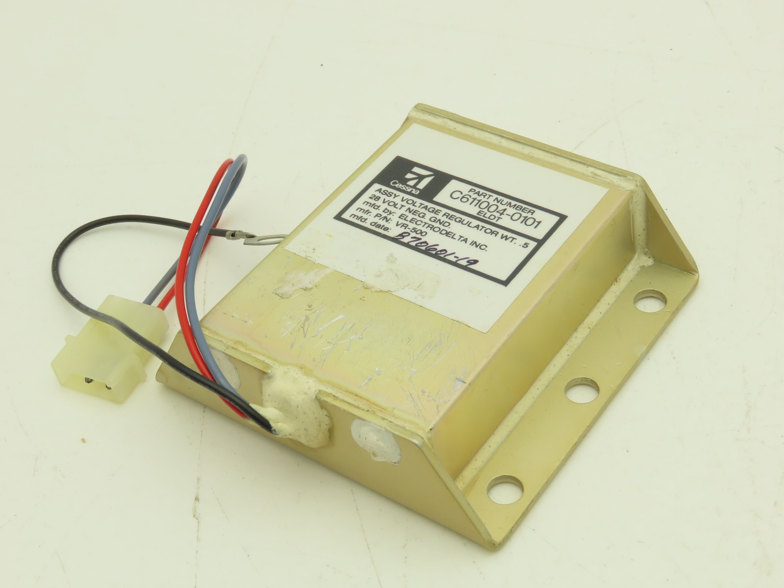 Electrodelta C611004-0101 Cessna Voltage Regulator Assembly 28 Volt VR-500