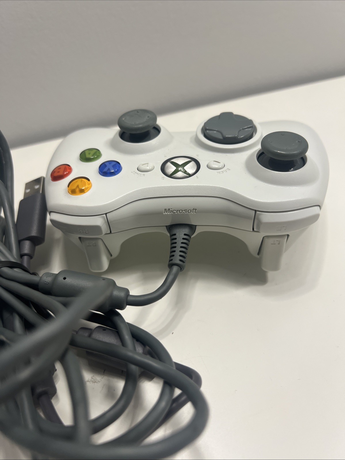 OEM Microsoft Xbox 360/PC Wired USB Controller White + Breakaway Tested ☕️✅