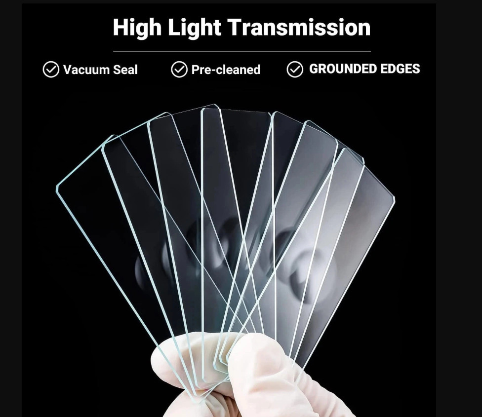 500PCS Microscope Slides Single Concave Glass 25.4X76.2X1.2mm w/ Grounded Edges