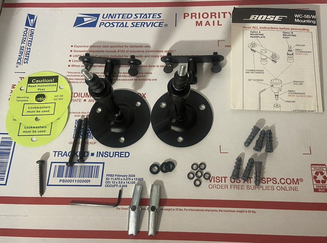 BOSE WC-5B Black Wall/Ceiling Mounting Kit For Bose Speakers - READ