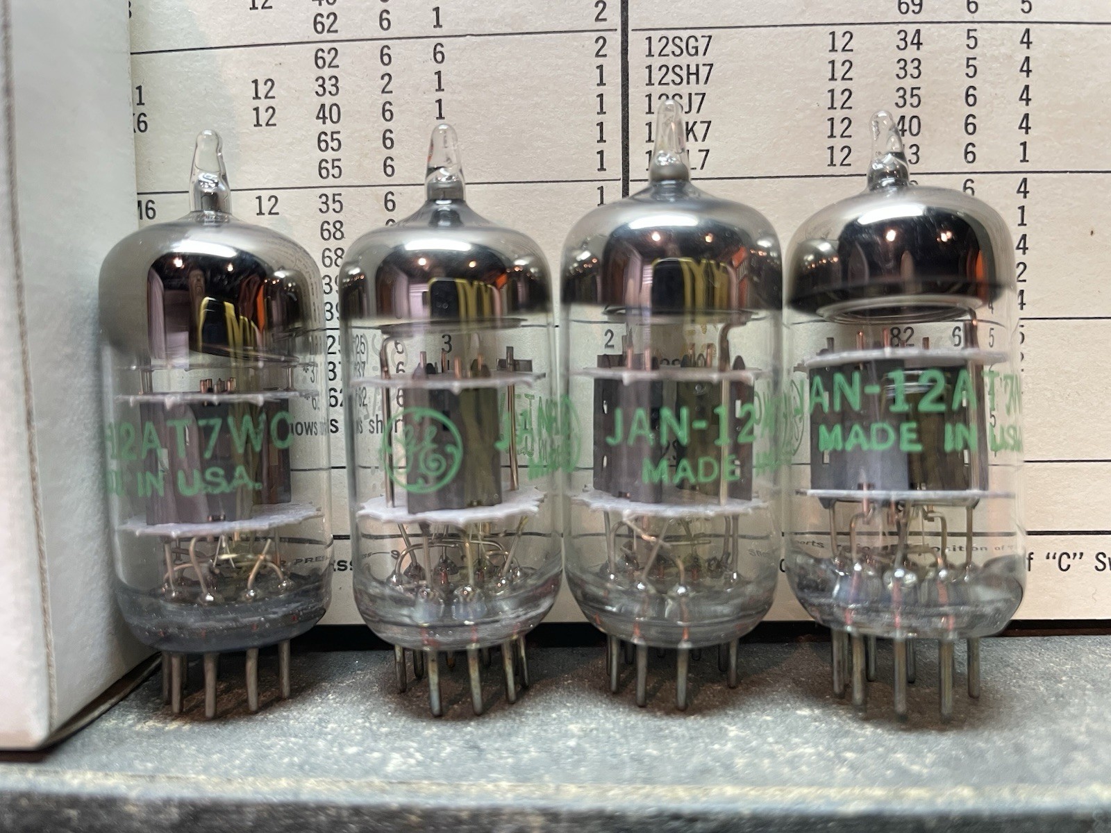 GE NOS 12AT7WC 6201 Preamp AUDIO Vintage Vacuum Tubes Premium Military!