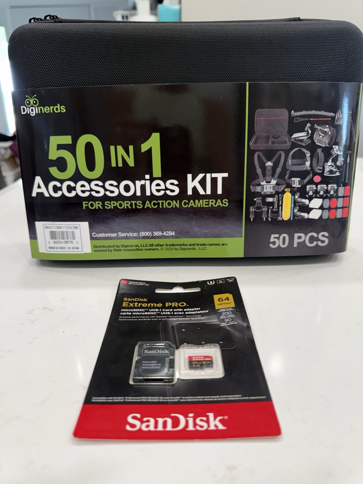 New Diginerds 50-In-1 Accessories Kit for Sports Action Cameras T50V2BK