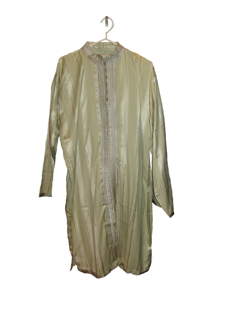 Moroccan men two piece Kaftan, Moroccan long green kaftan with matching pant