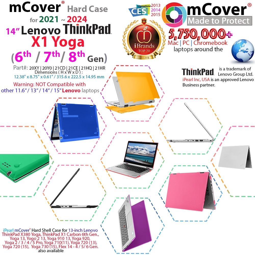 NEW mCover Hard Case for 14" Lenovo ThinkPad X1 Yoga Gen 6 / 7 / 8 2in1 Notebook