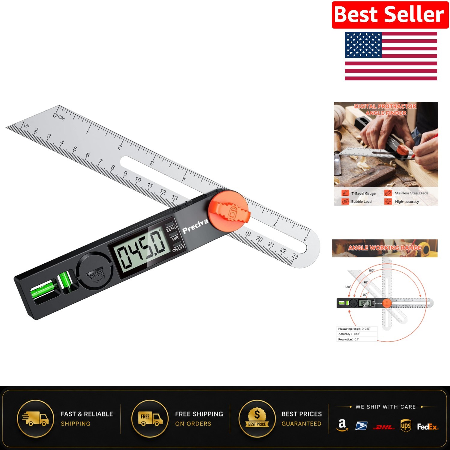 Advanced T-Bevel Gauge with Auto Power-Off & Large LCD Display for Professionals