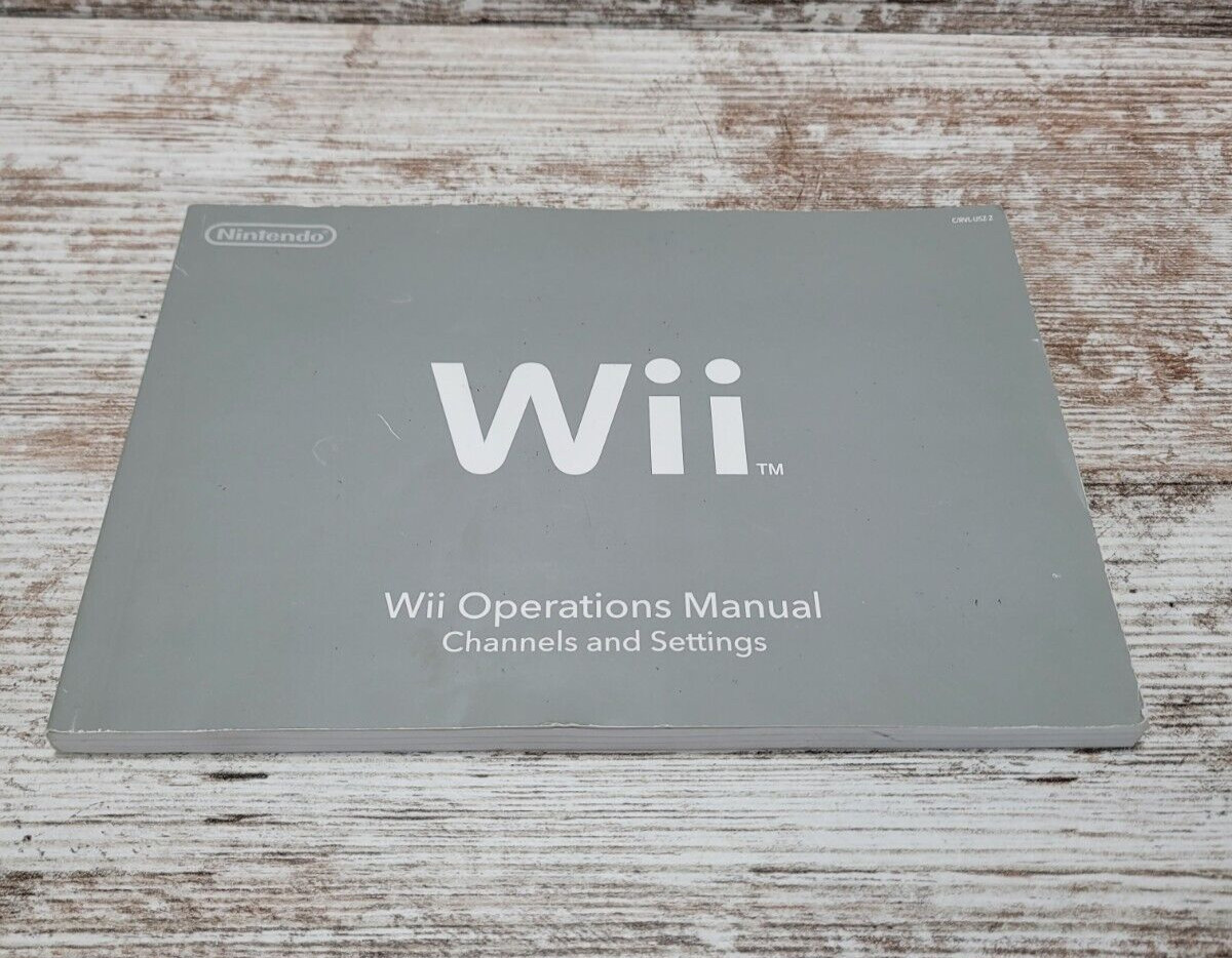 Wii Operations Manual Channels and Settings Nintendo OEM Good Condition